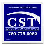 Blue square shaped security label