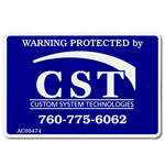 Blue rectangle shaped security label
