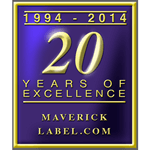 Blue and gold foil small rectangle anniversary seal label