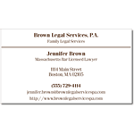 Brown on white paper Brown Legal Services business card sticker