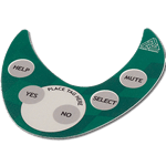 Green and gray Outsite Networks custom shape control panel