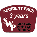 Red and black on white vinyl special shape SWP hard hat decal