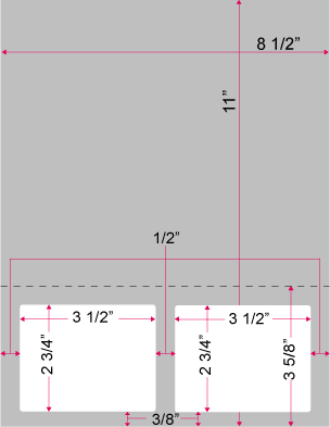 2 Up 3 1/2&quot; x 2 3/4&quot; Label