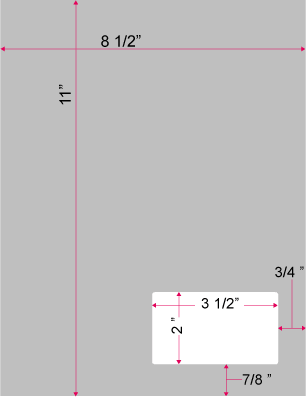 1 Up 3 1/2&quot; x 2&quot; Label