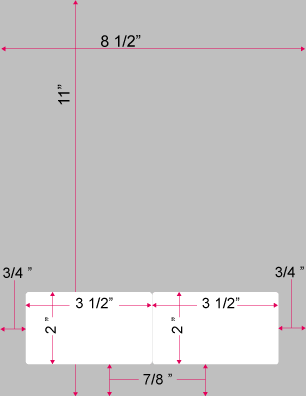 2 Up 3 1/2&quot; x 2&quot; Label