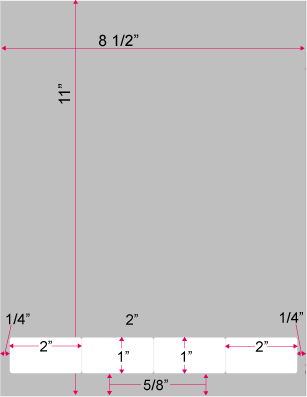 2&quot; x 1&quot; - 4 Across
