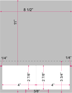 2 Up 4&quot; x 2 7/8&quot; Label