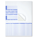 Blue ink on white Mail Order Manager packing slip custom integrated label