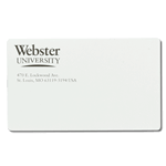 Black ink on white Webster University custom mailing & shipping label sample