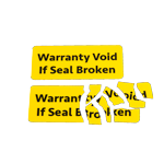 Yellow "Warranty Void" destructible label