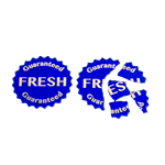 Blue "Fresh" destructible seal