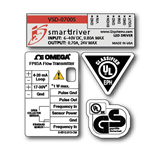 Multi spot color on white gloss polyester custom smartdriver four UL label kit sample