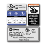 Multi spot color on white gloss polyester custom GE Smart four UL label kit sample