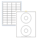 Round custom or stock inkjet and laser printer labels