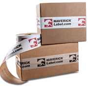 Two boxes with packaging tape at door step