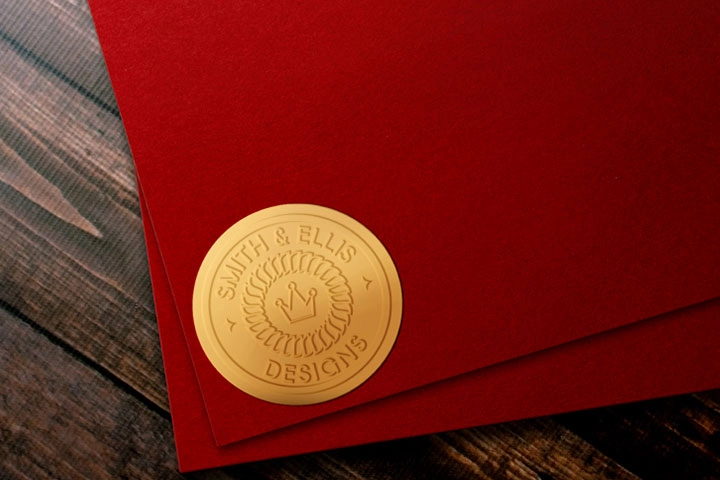 A product featuring gold foil labels, showcasing intricate details and elegant design.